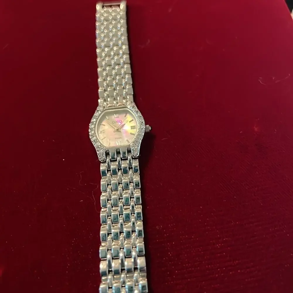 Vintage Mother of Pearl Silver Diamonique DMQ Ladies Watch